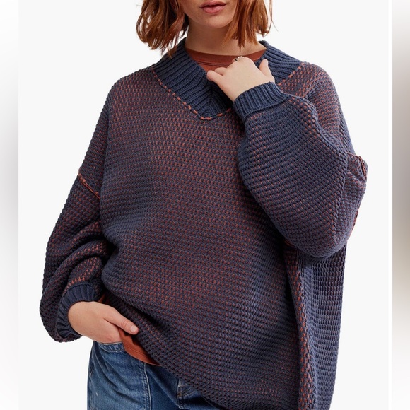 FREE PEOPLE MAISIE CHUNKY V NECK SWEATER M L